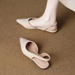 Spring Sandal Pointed Toe Shallow Slip on Dress Mules Shoes
