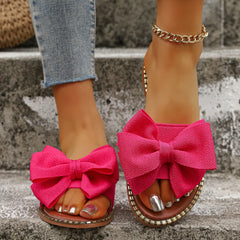 Slippers Sandals Slides Bow Keep Warm Shoes