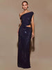 Casual One-Shoulder Crystal Sleeveless Sequin Detail Evening Party Long Maxi Dress