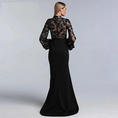 High Neck Sequined Mermaid Design Evening Dresses