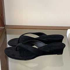 Casual Shallow Clip Toe Wedges Low Heel