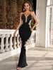 Elegant Strapless Backless Beading Mirror Long Maxi Dresses