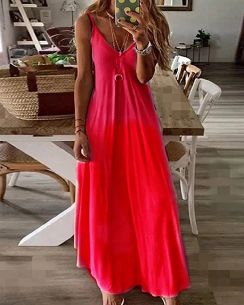 Tank Style V-Neck Maxi Dress