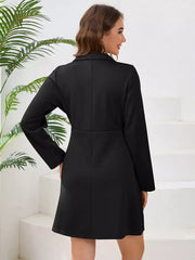 Casual V-Neck Buttons Long Sleeves Chic Mini Blazer Dresses