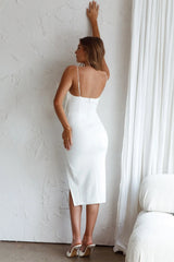 La Palazza Bow Feature Midi Dress White