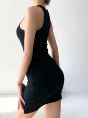 Solid Sleeveless Mini Dress