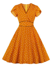 Heart Print Short Sleeve Mini Dress