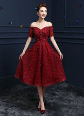 Lace Cocktail  Flower Beading Prom Party Dress
