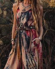 Tie-Dye Printed Maxi Dress