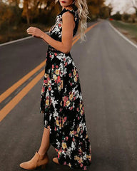 Open Back V-Neckline Maxi Dress