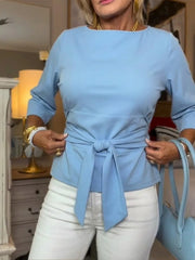 Women's Casual Waist Tie Top