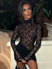 Casual Patchwork Dress+Cross Knot Ruched Slits Skirts See Through Two Piece Set