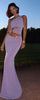 Elegant Hollow Ring Clasp Chic One Shoulder Elastic Solid Birthday Party Maxi Dress