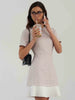 Elegant Retro Short Sleeve Polka Dot Beach Style Polka Dot Mini Dress