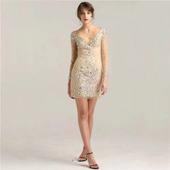 Diamond Sequined Luxury Cocktail Short Dress