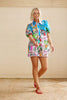 Casual Pullover Turn-down Collar Loose Waist Printed 2 Piece Set