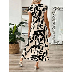 Women's Stylish V-Neck Wrap Maxi Dress