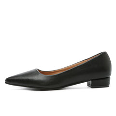 Pointed Toe Shallow Mouth Square Heel
