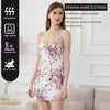 Elegant Knitted Printed Deep V-Neck Sleeveless Slim Fit Mini Dress