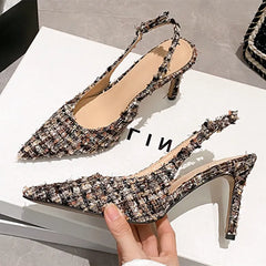 Designer Costume Tweed High Heel
