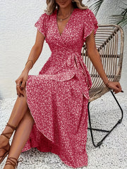 Women's V-Neck Short Sleeve Dress