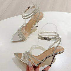 Pointed Toe Rhinestone High Heel