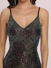 Homecoming Mermaid Split Front Sleeveless Sequined Dress