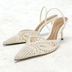 Luxury Hollow Woven Design High Heel
