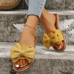 Slippers Sandals Slides Bow Keep Warm Shoes