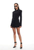Elegant Long Sleeve Lapel Solid Single-breasted Two Pocket High Waist Blazer Dress