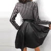 Elegant Stand Neck Zipper Pockets Lace Patchwork Sheath Mini Dress