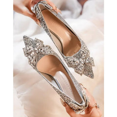 Shiny Bowknot Thin Heel